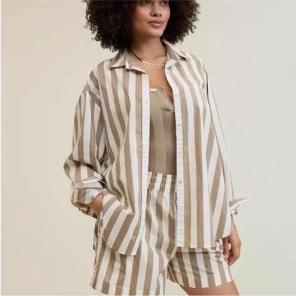 aerie Tops - AERIE - Striped Button Down